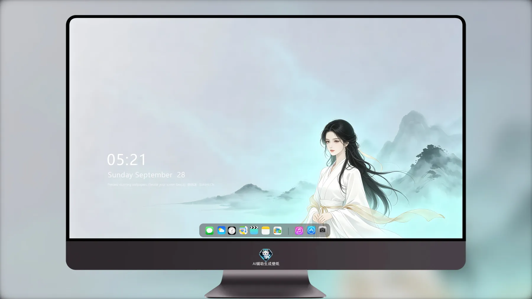 浅色卡通女孩电脑壁纸4K高清画质