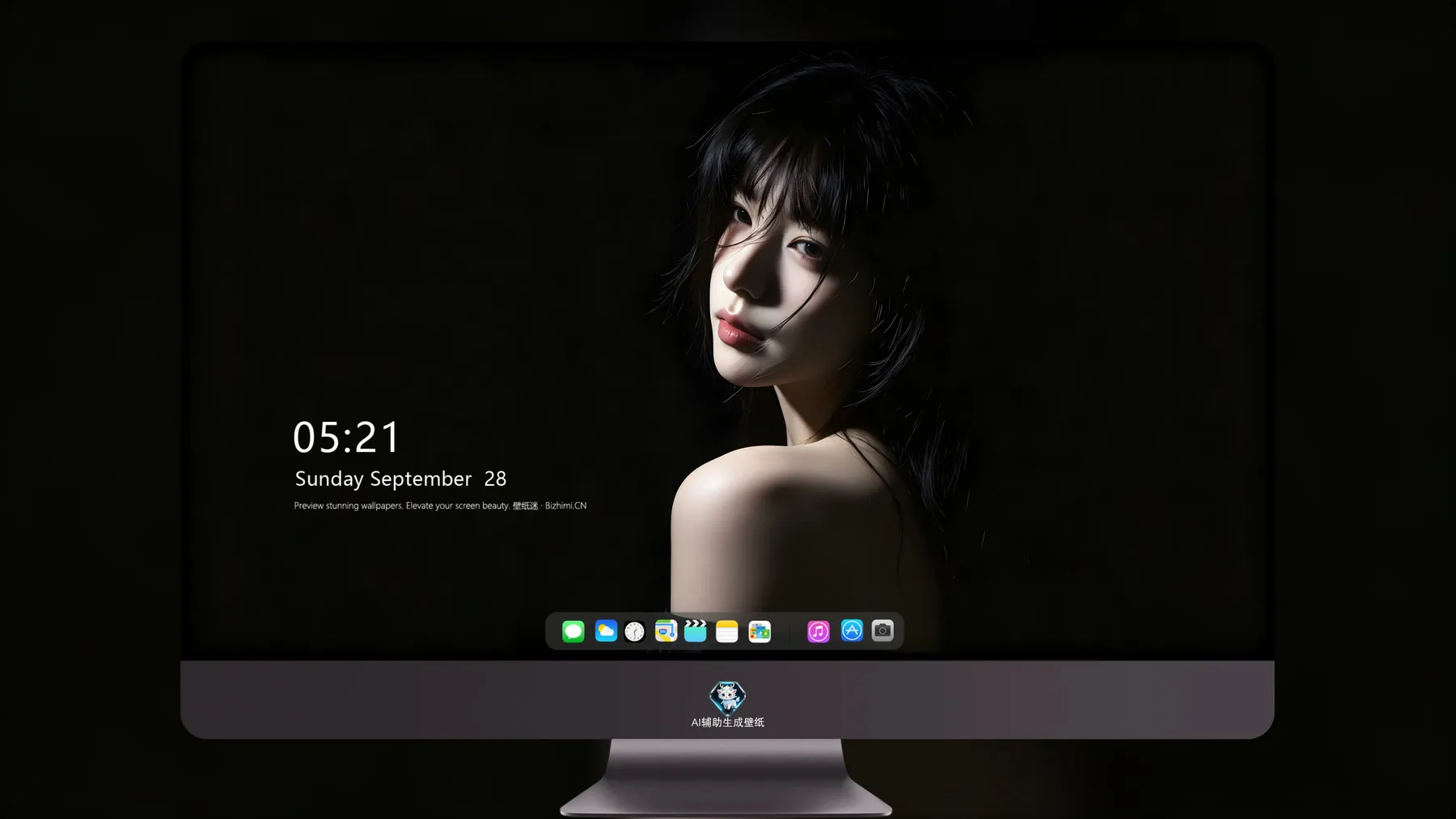 黑色唯美高清人像美女电脑素材图