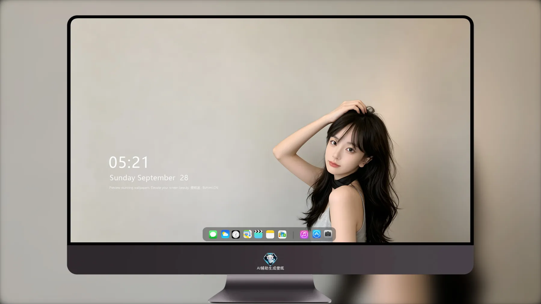 清纯女孩极简桌面壁纸素材