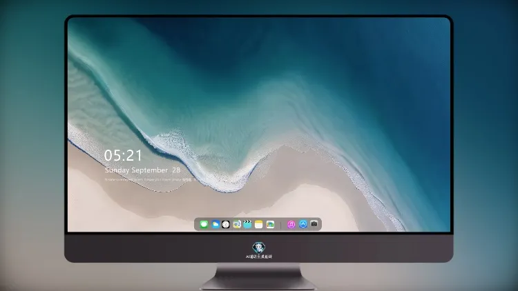 4K 超清蓝色海水沙滩浪花电脑桌面壁纸