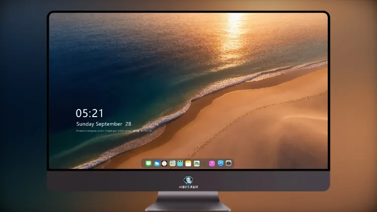 海岸一半海一半沙 4K 超清电脑桌面图片