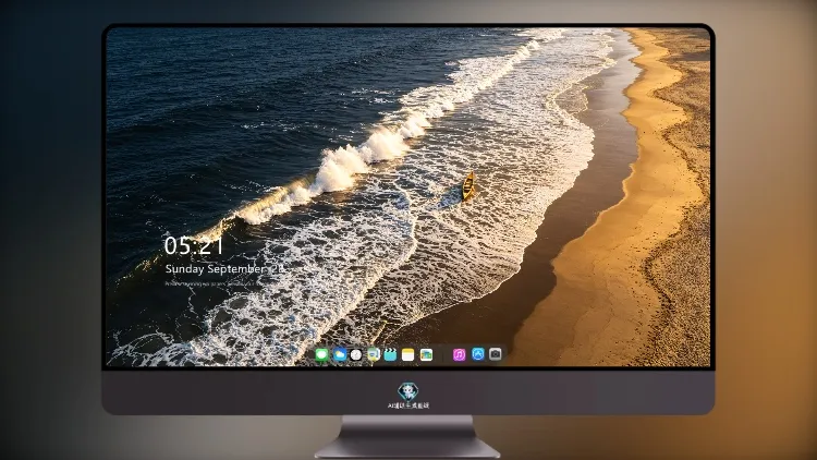 4K 桌面壁纸 暮色海水泛黄沙滩小船风景