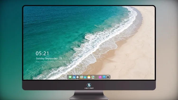海浪沙滩风景锁屏 浪花成分界线 4K 超清