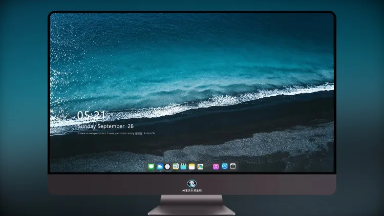 4K 超清壁纸 蔚蓝海水映黑色沙滩电脑锁屏