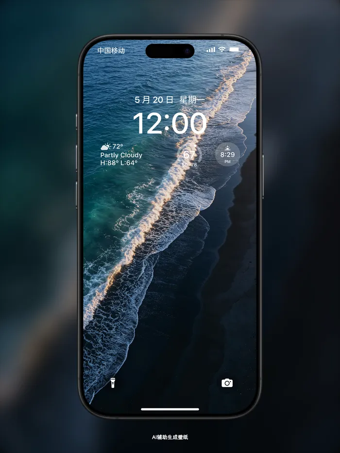 腻沙滩海水壁纸，海边高清手机壁纸