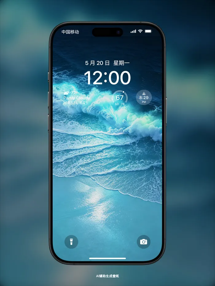 治愈系大海沙滩海浪手机屏保