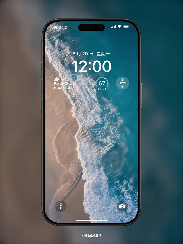 海水与沙滩浪花壁纸 超清自然风光手机锁屏图片